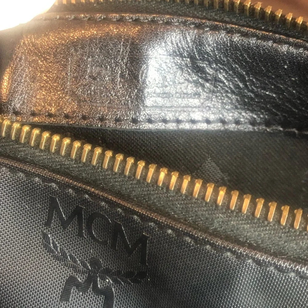 MCM Black Visetos Boston Rolled Top Handle Carry-On Overnight Night Bag EUC